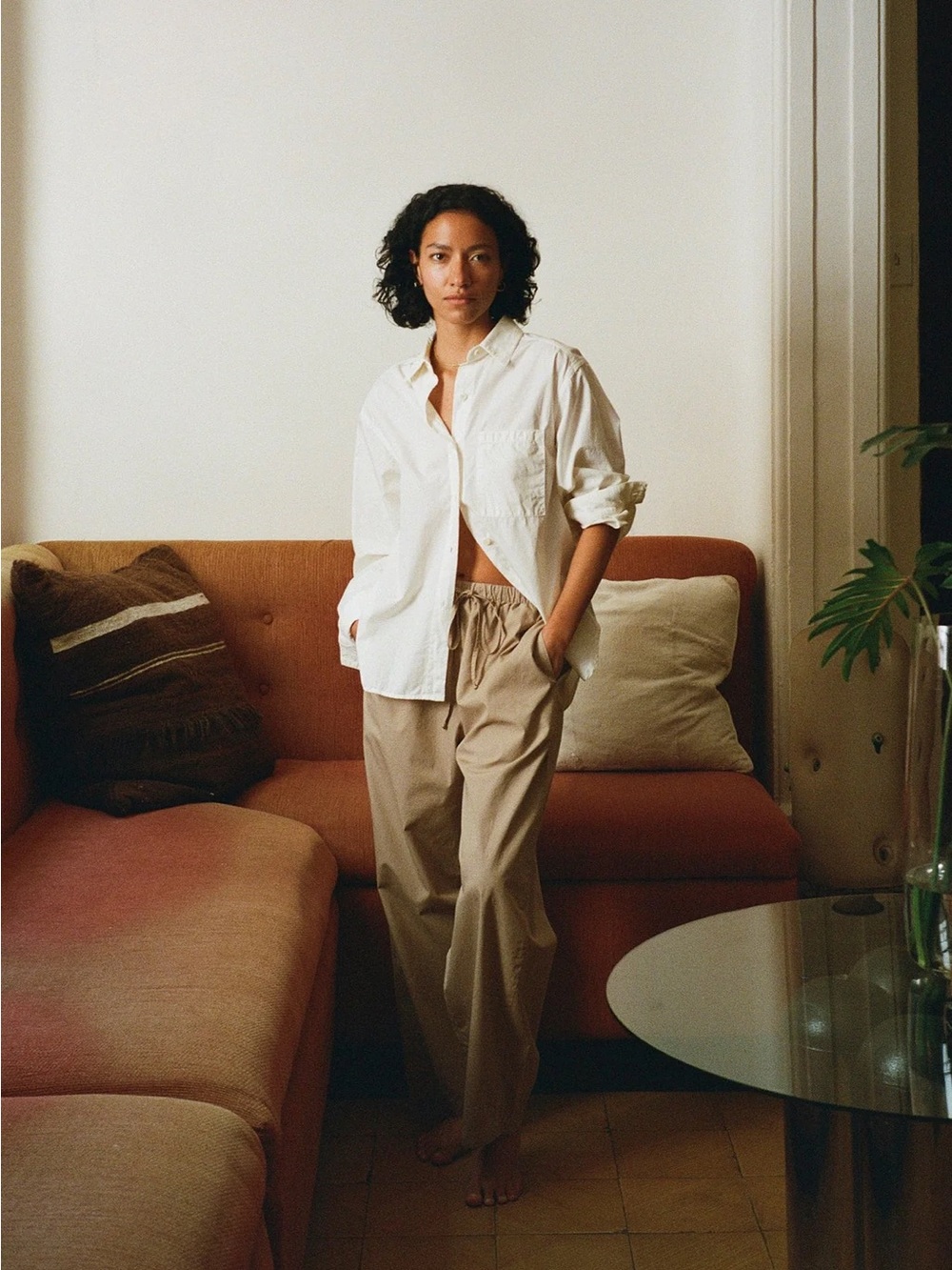 OZMA All Day Pant XS Organic Poplin Kahki Never worn